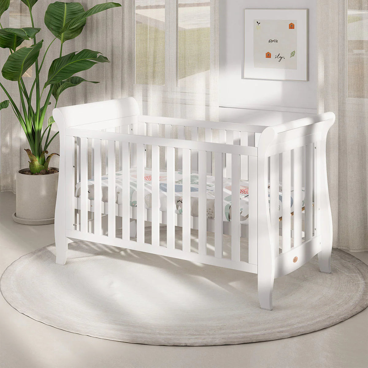 Boori - Sleigh Elite Baby Cot_Barley White